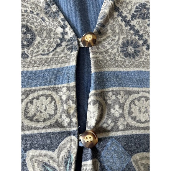 Ease Sport Size Medium Y2K Southwestern T Shirt Turtle Shell‎ Buttons USA - Picture 3 of 6